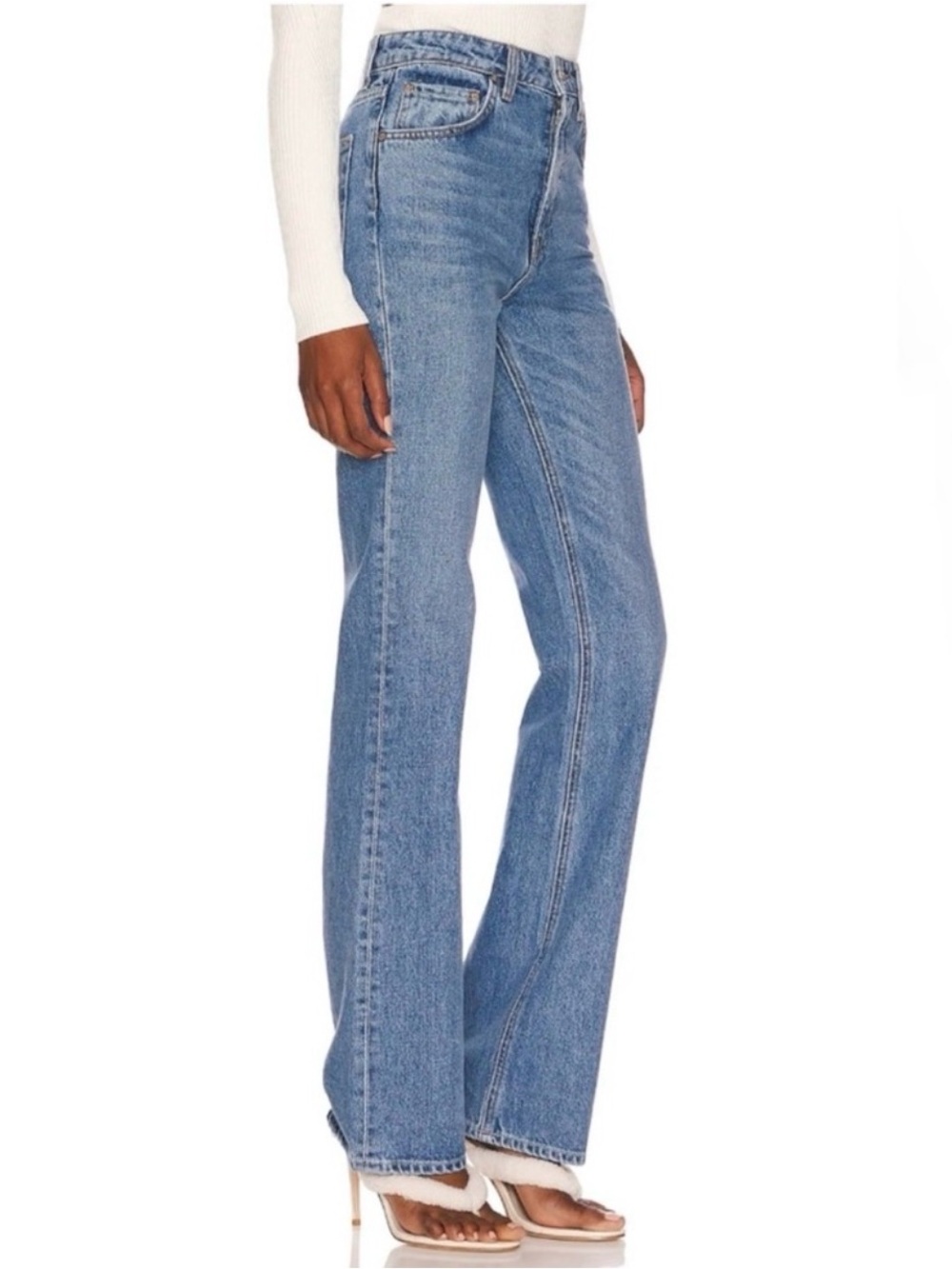 GRLFRND Melanie High Rise Boot Cut Jeans in Lovers Lane Women’s 30 $225